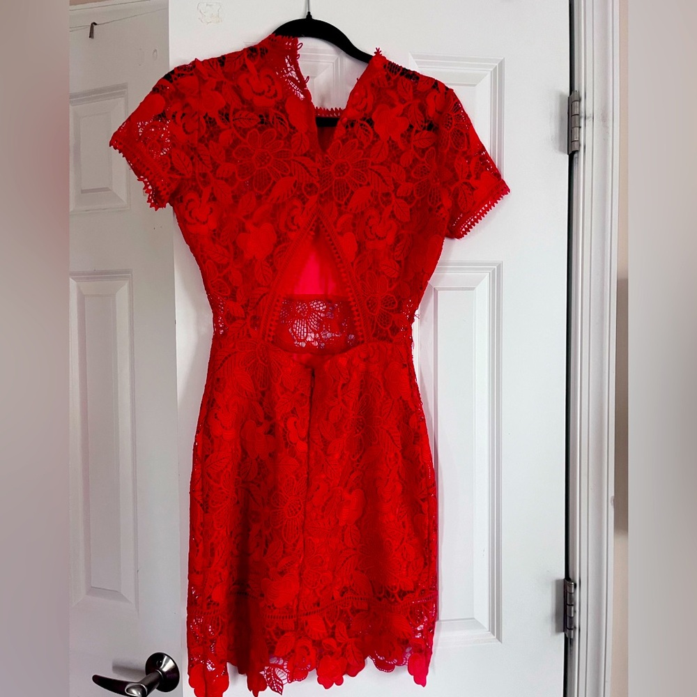 Elegant Red Lace Dress